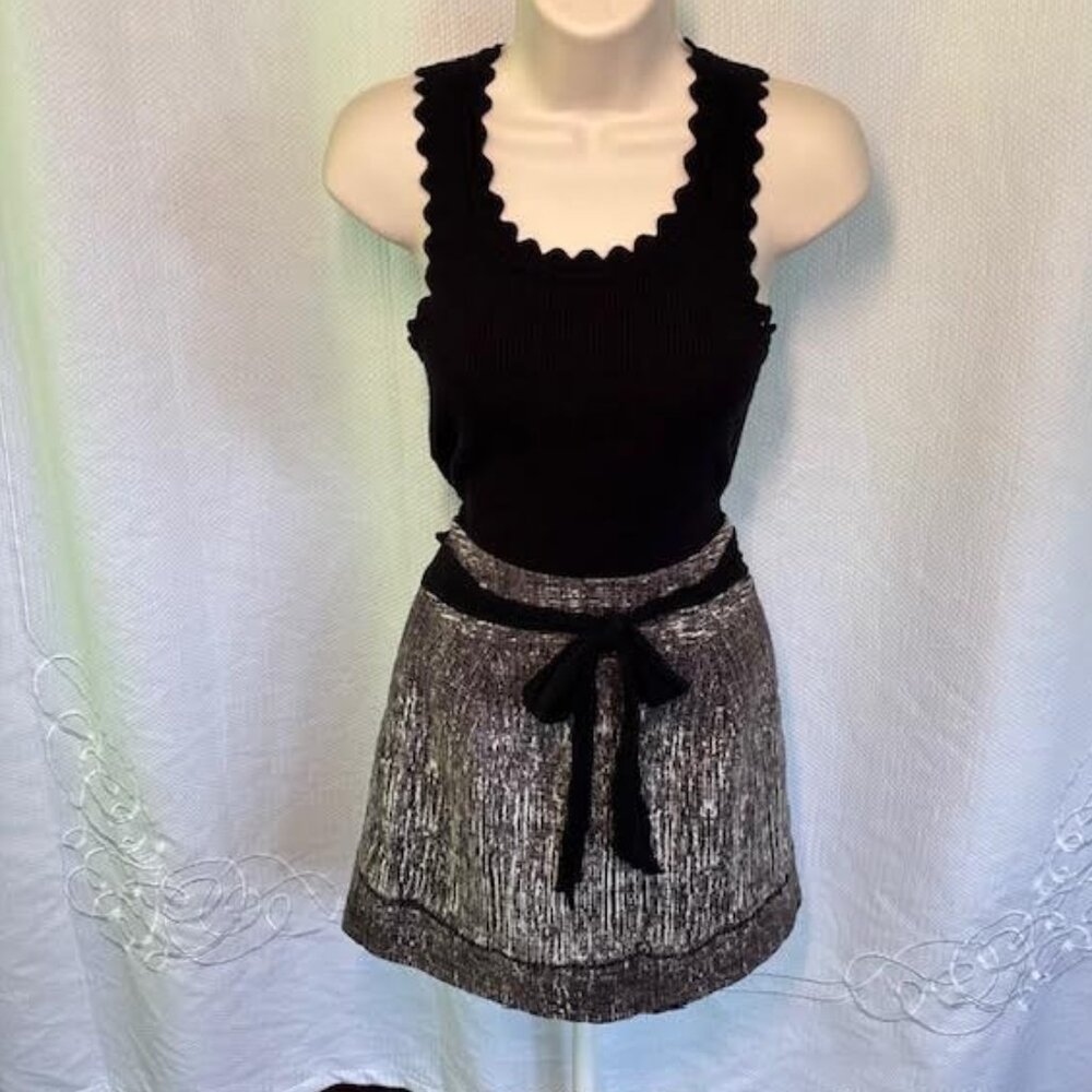 Club Monaco Printed Tie-Waist Mini Skirt size 00